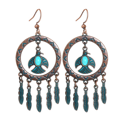 Vintage Metal Tassel Earrings Creative Bohemian Jewelry