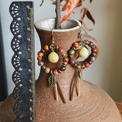 Bohemian Tassel Earrings Handmade with Dried Fruits