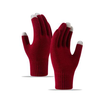 Touchscreen Winter Knitted Gloves for Cycling and Fitness