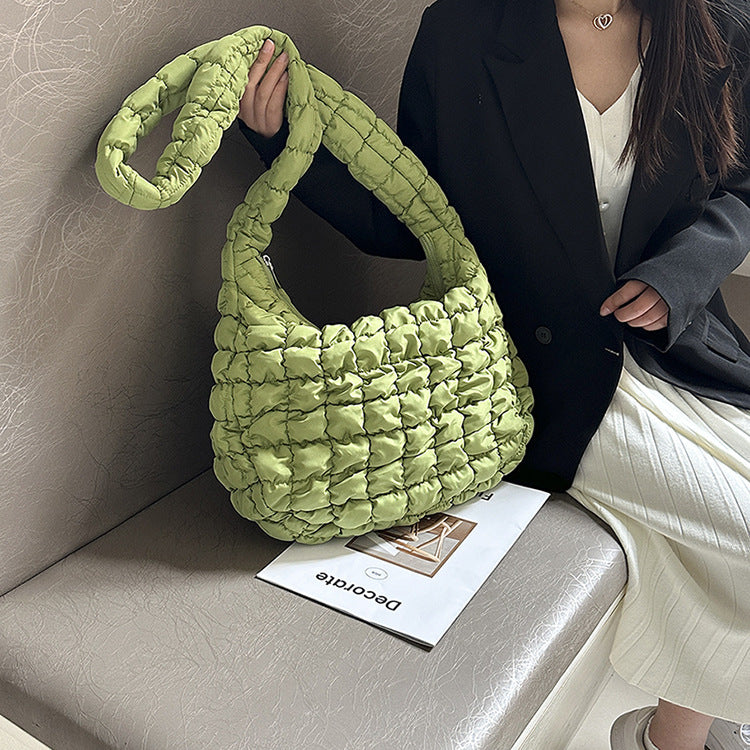 Wrinkled Cloud Crossbody Bag Trendy Nylon Tote
