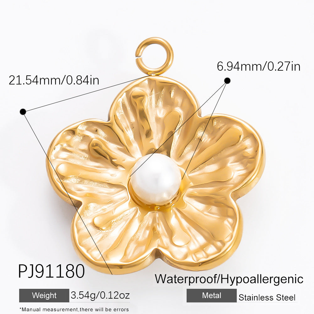 Fashionable DIY Jewelry Accessories 18K Gold Plated Titanium Steel Bracelet Necklace Pendant