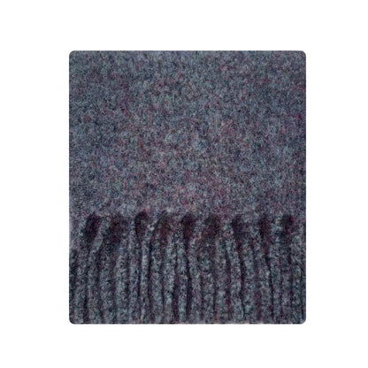 Chunky Knit Wool Blend Scarf with Fringe - Soft Casual Style