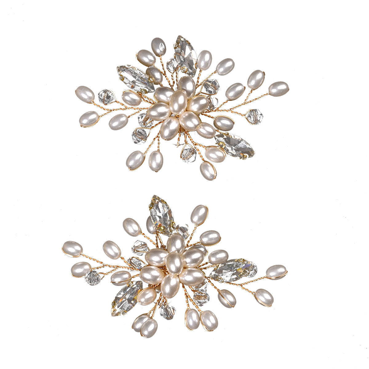 Trendy Handmade Pearl Rhinestone Shoe Clips