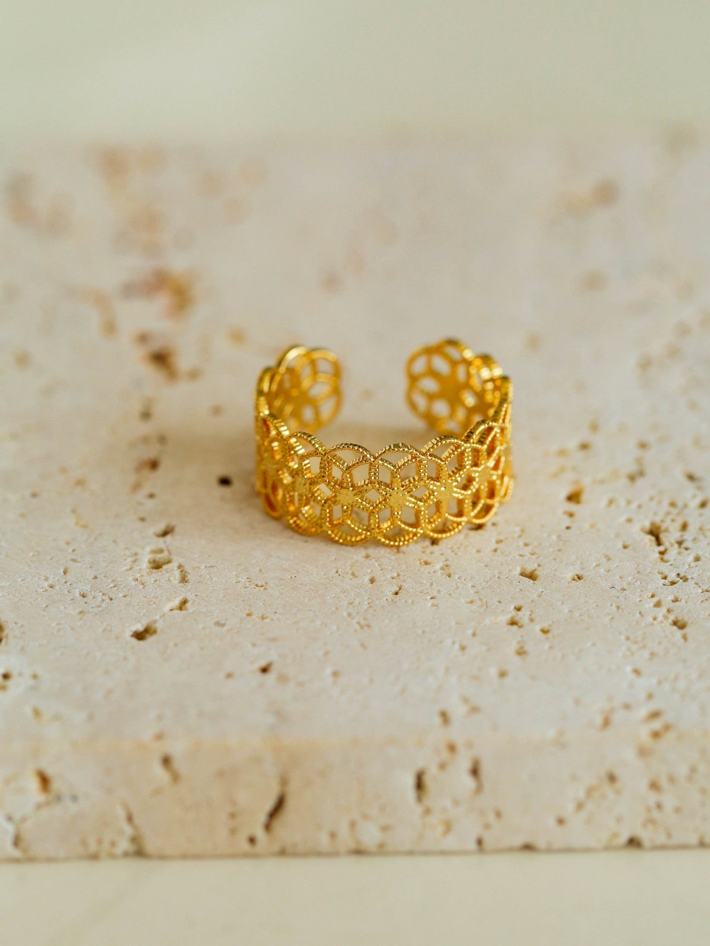 Vintage Lace Hollow Out Open Adjustable Ring