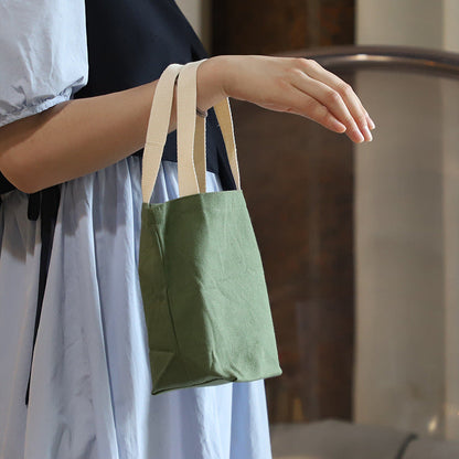 Solid Color Minimalist Canvas Tote Bag