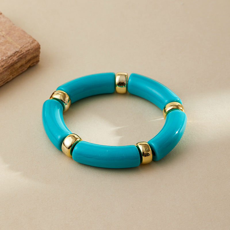Color Block Irregular Acrylic Bracetets