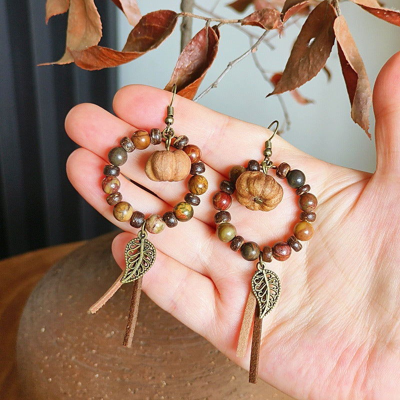 Bohemian Tassel Earrings Handmade with Dried Fruits