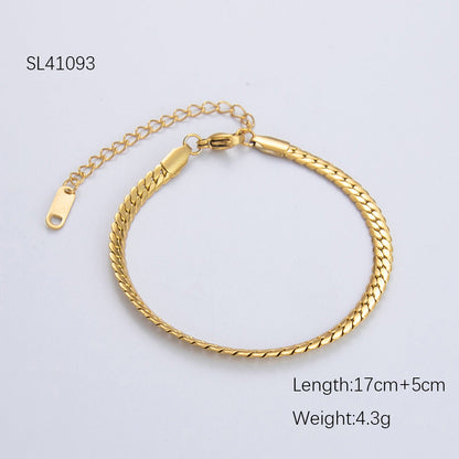 Wavy Titanium Steel Bracelet Luxurious 18K Gold Plated Women's Jewelry