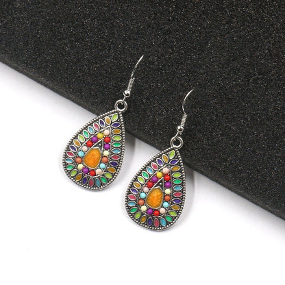Vintage Geometric Leaf Earrings Set for Women