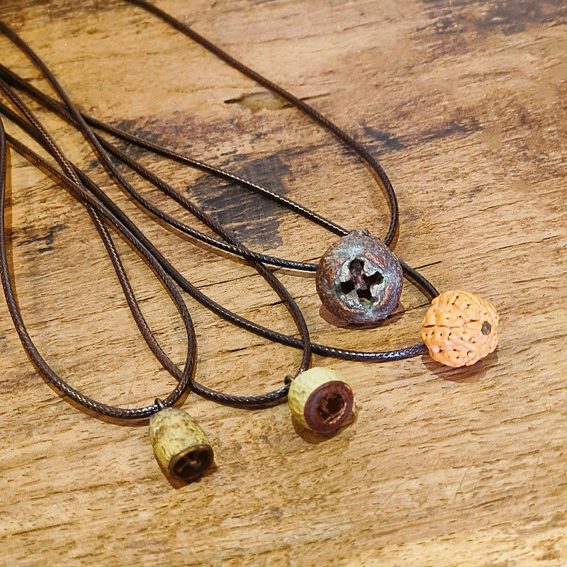 Creative Acorn Pendant Necklace Retro Style Accessories
