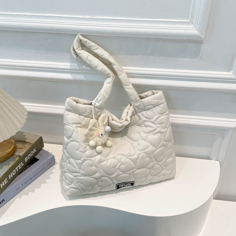Heart-Shaped Large Tote Bag Stylish Commuter Bag