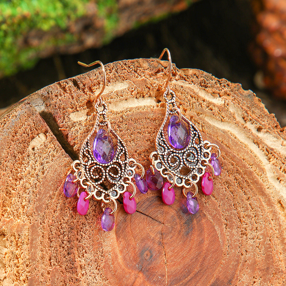 Trendy Ethnic Style Tassel Earrings Colorful Jewelry