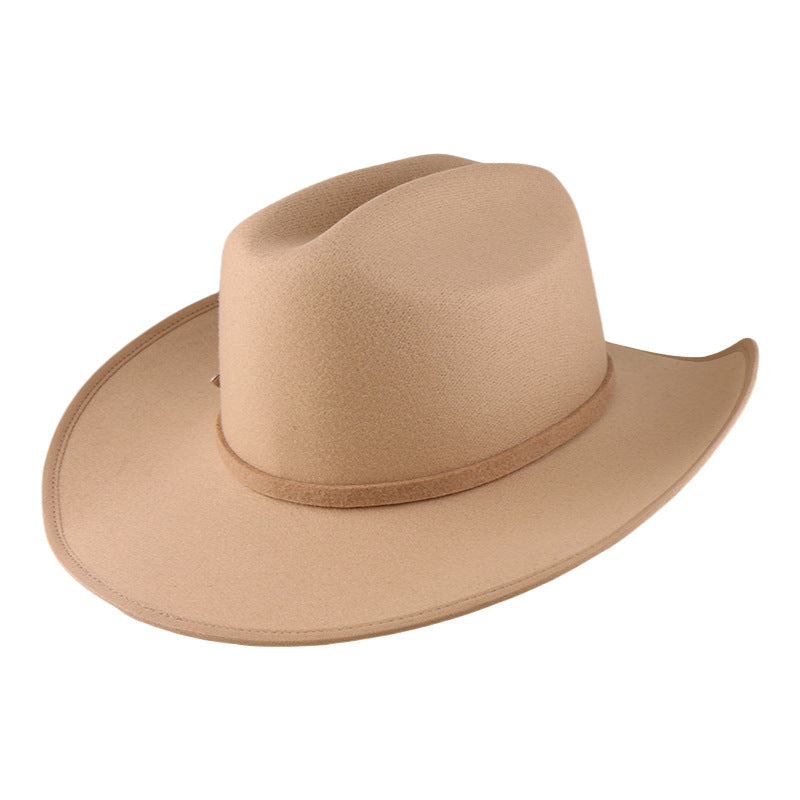 Men's Wool Felt Cowboy Hat - Adjustable Western Design