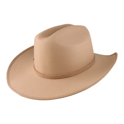 Men's Wool Felt Cowboy Hat - Adjustable Western Design