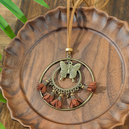 French Bohemian Butterfly Tassel Pendant Necklace