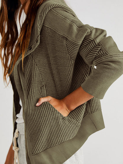 Casual Solid Color Zip Up Cropped Hoodie