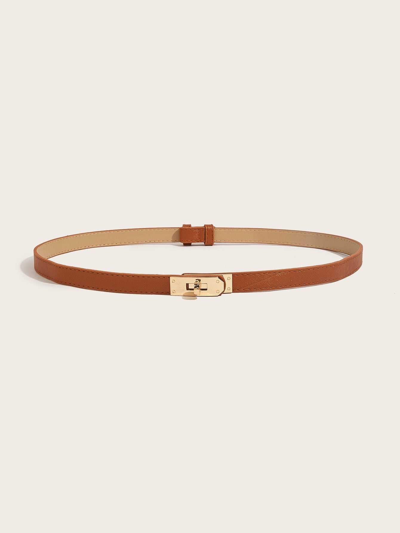 Simple Elegant Fine Leather Metal Belt