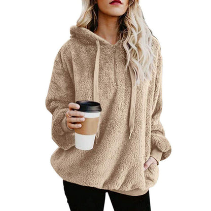 Winter Women Multi-Color Hoodie Sweater Coat Outwear