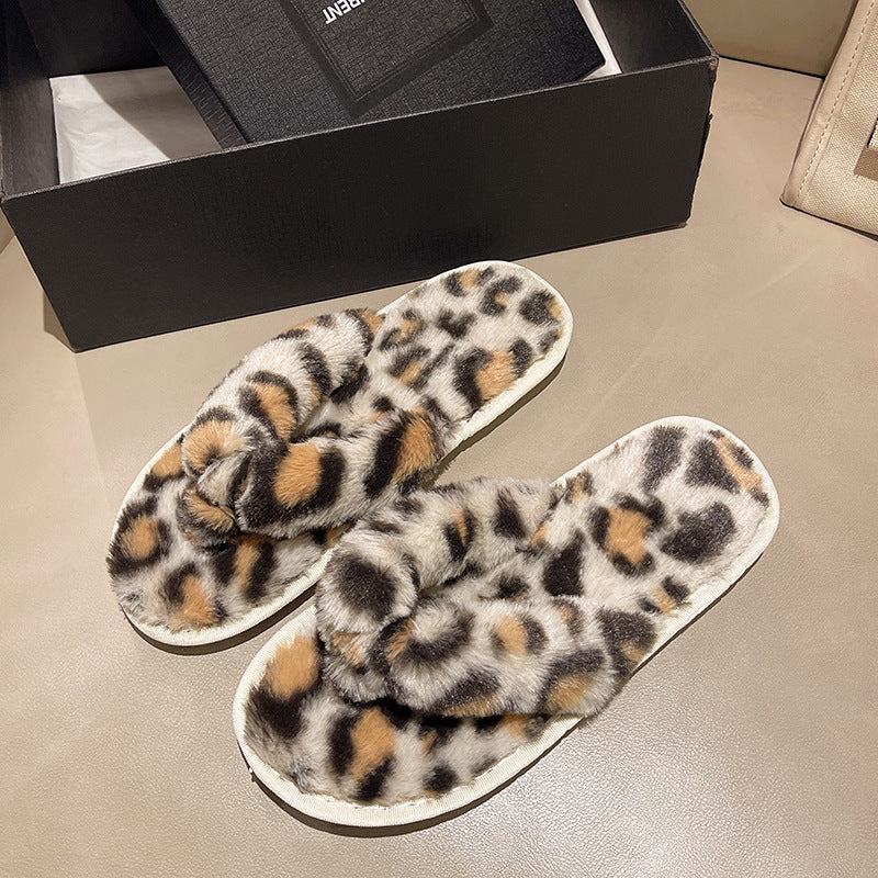 Soft Plush Open-Toe Indoor Slippers