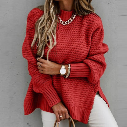 2025 Autumn And Winter Loose Lazy Wind Long Sleeve Pullover Knitted Sweater Women
