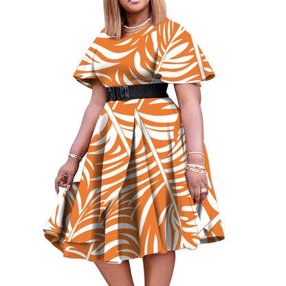 Elegant Casual Midi Dress With Ruffle Sleeves In Bright Colors