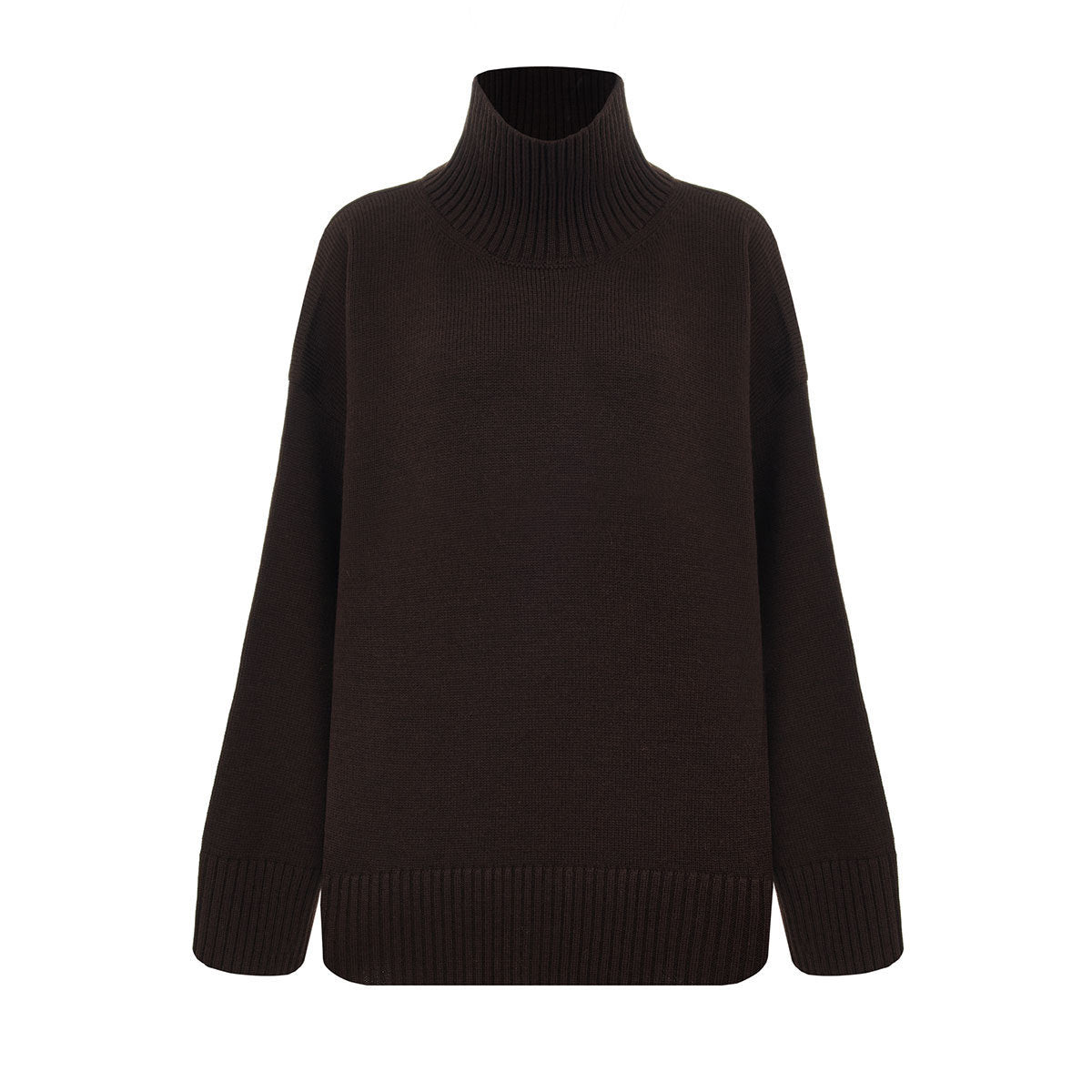 Casual High Neck Solid Color Pullover Sweater
