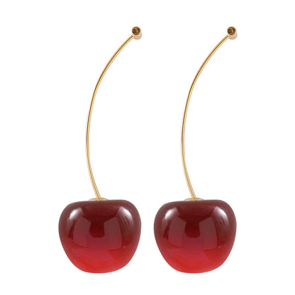 Cherry Fruit Earrings 16K Gold Plated Jewelry Stylish And Chic