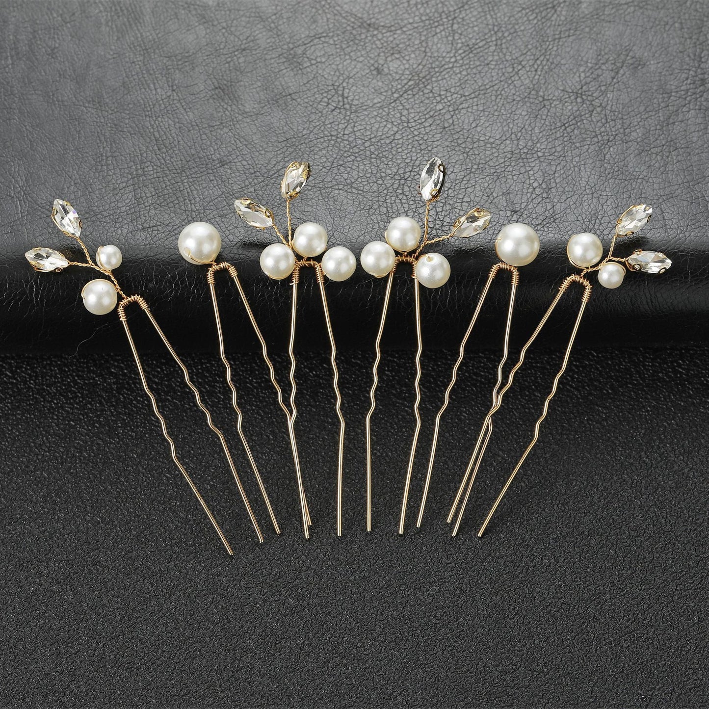 Bridal Wedding Hair Accessories Pearl U Shape Hair Pins Set