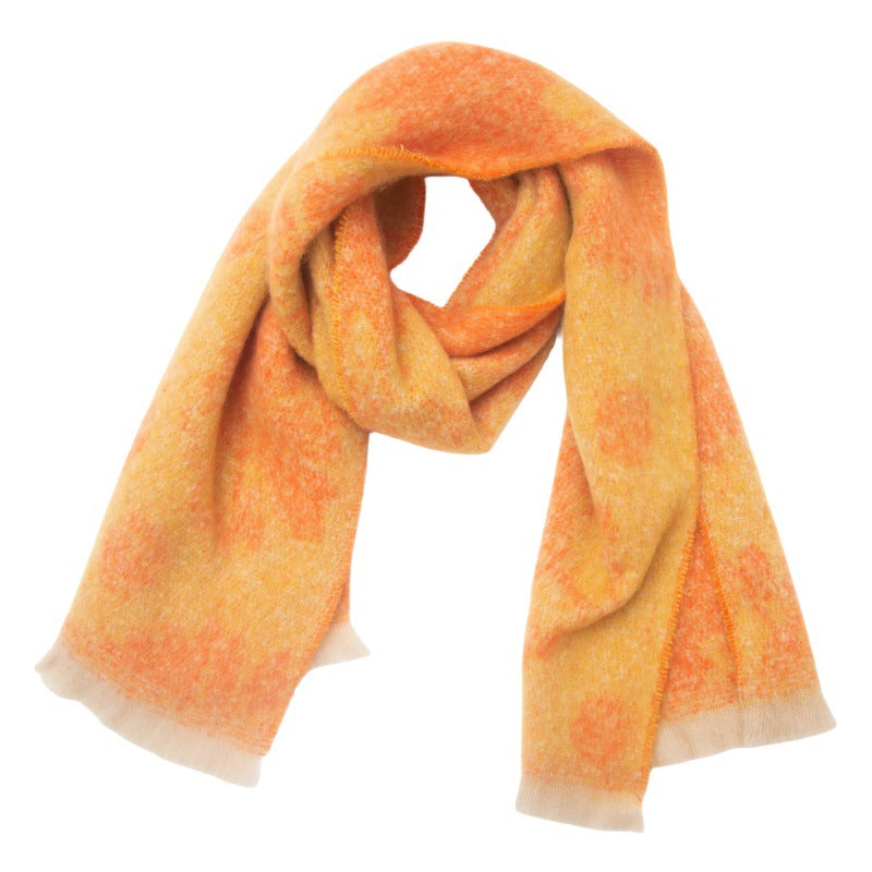 Floral Print Contrast Color Scarves