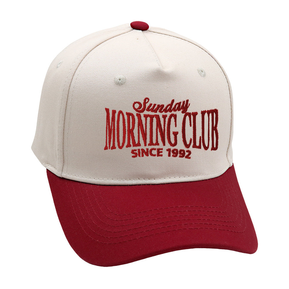 Casual Color Block Letter Embroidered Baseball Cap