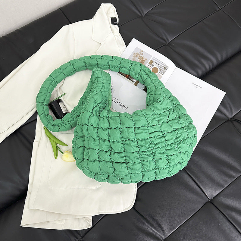 Wrinkled Cloud Crossbody Bag Trendy Nylon Tote