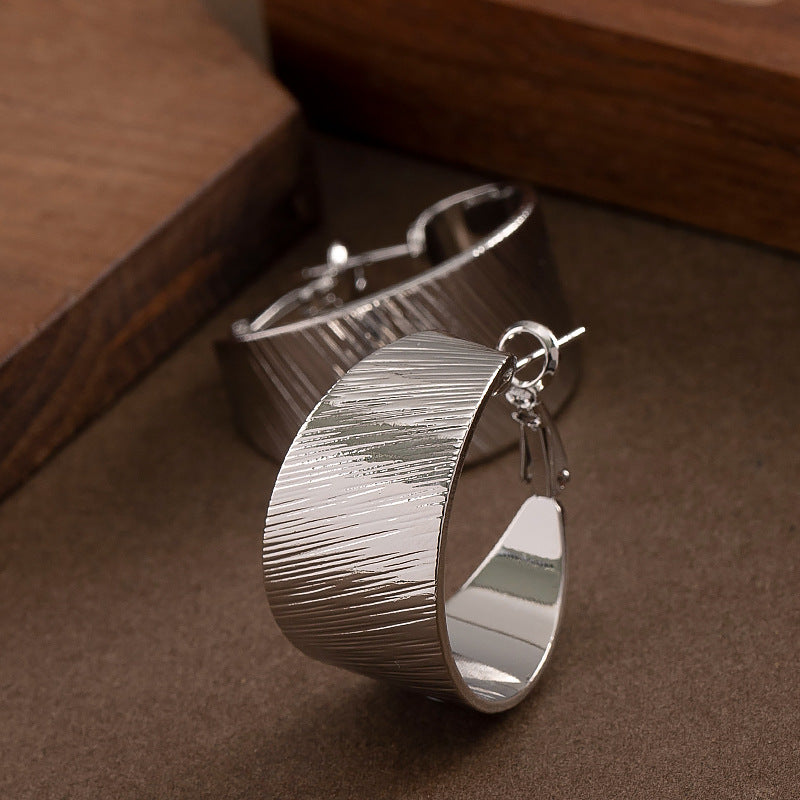 Geometric Hoop Earrings Stylish Minimalist Design With 925 Silver Post