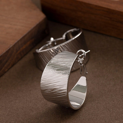Geometric Hoop Earrings Stylish Minimalist Design With 925 Silver Post
