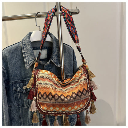 Bohemian Fringe Tote Bag Stylish Crossbody Purse