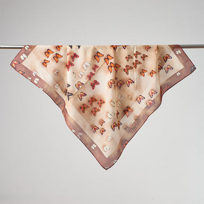 Flower Print Breathable Soft Silk Scarf