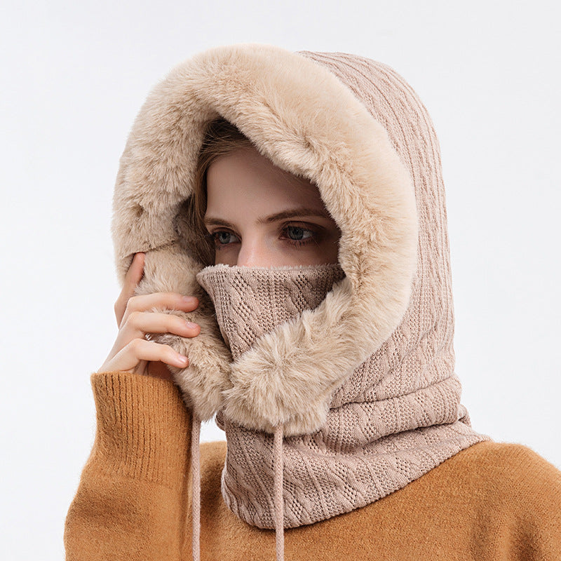 Outdoor Cycling Hood Cold Ski Hat Warm Bib Neck Mask Integrated Cold Pullover Hat