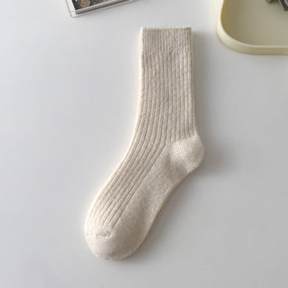Vintage Thicken Warm Wool Solid Crew Socks