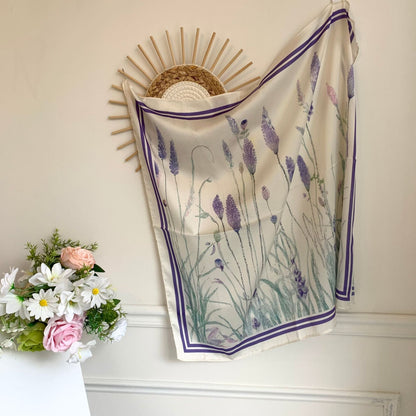 Love Flower Colorful Print Square Scarf