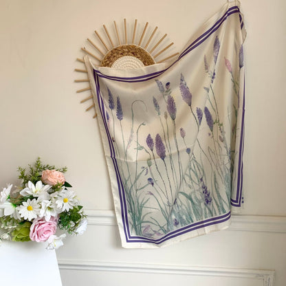 Love Flower Colorful Print Square Scarf