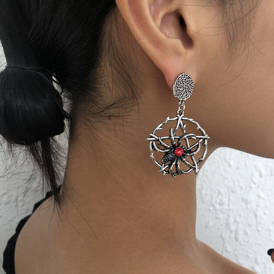 New Spider Earrings Halloween Exaggerated Diablo European And American Earrings Personality Funny Design Sense Earrings