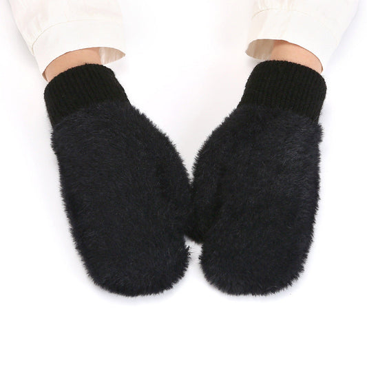 Winter Mittens Warm Fleece Cozy Knit Gloves