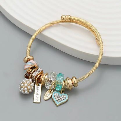 Fashionable DIY Titanium Steel Bracelet with Adjustable Animal Heart Pendant