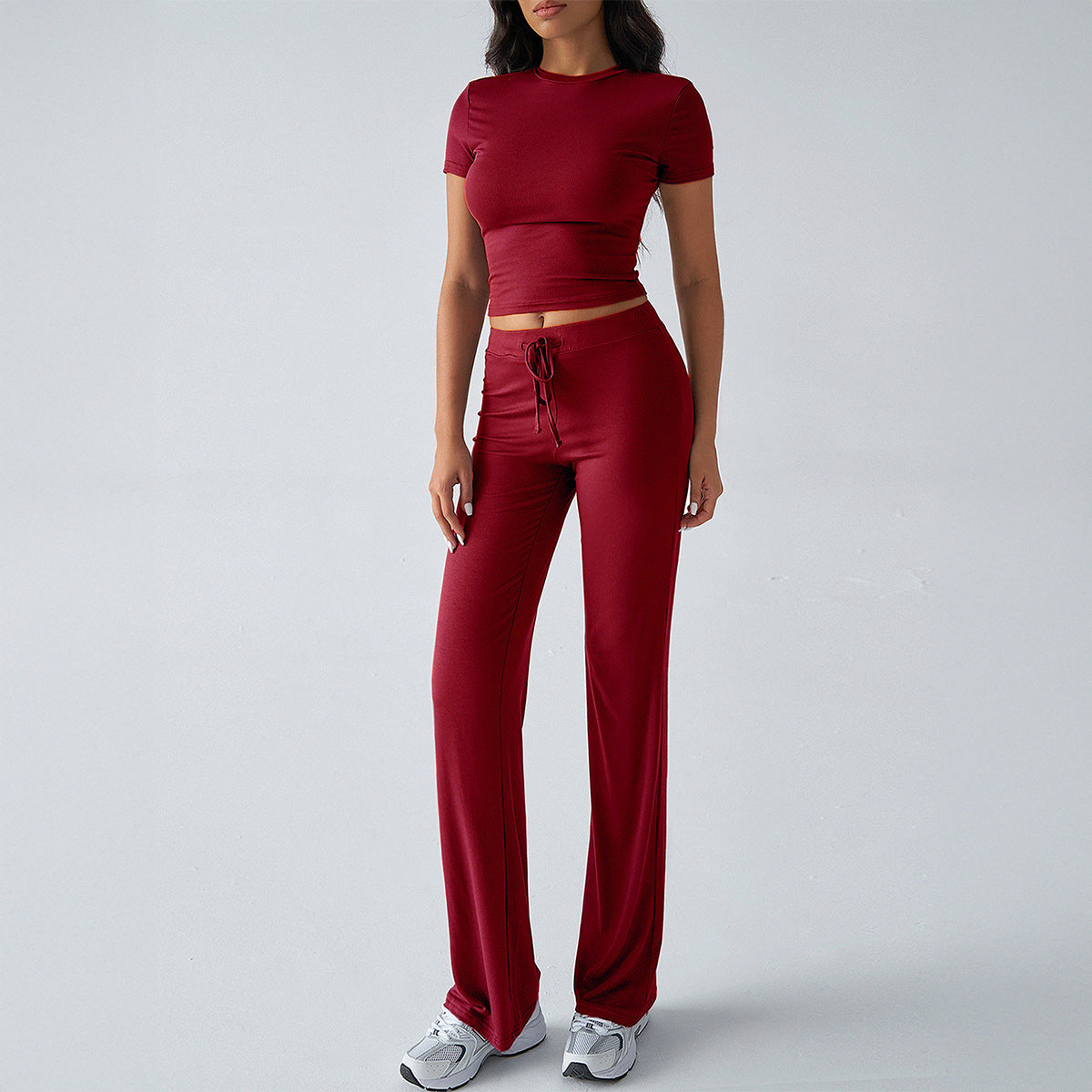 Elegant Solid Color Casual Set for Women