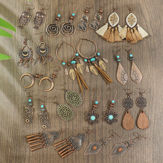 Bohemian Style Vintage Owl Earrings Zinc Alloy Jewelry