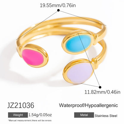 Floral Design Stainless Steel Adjustable Ring for Women