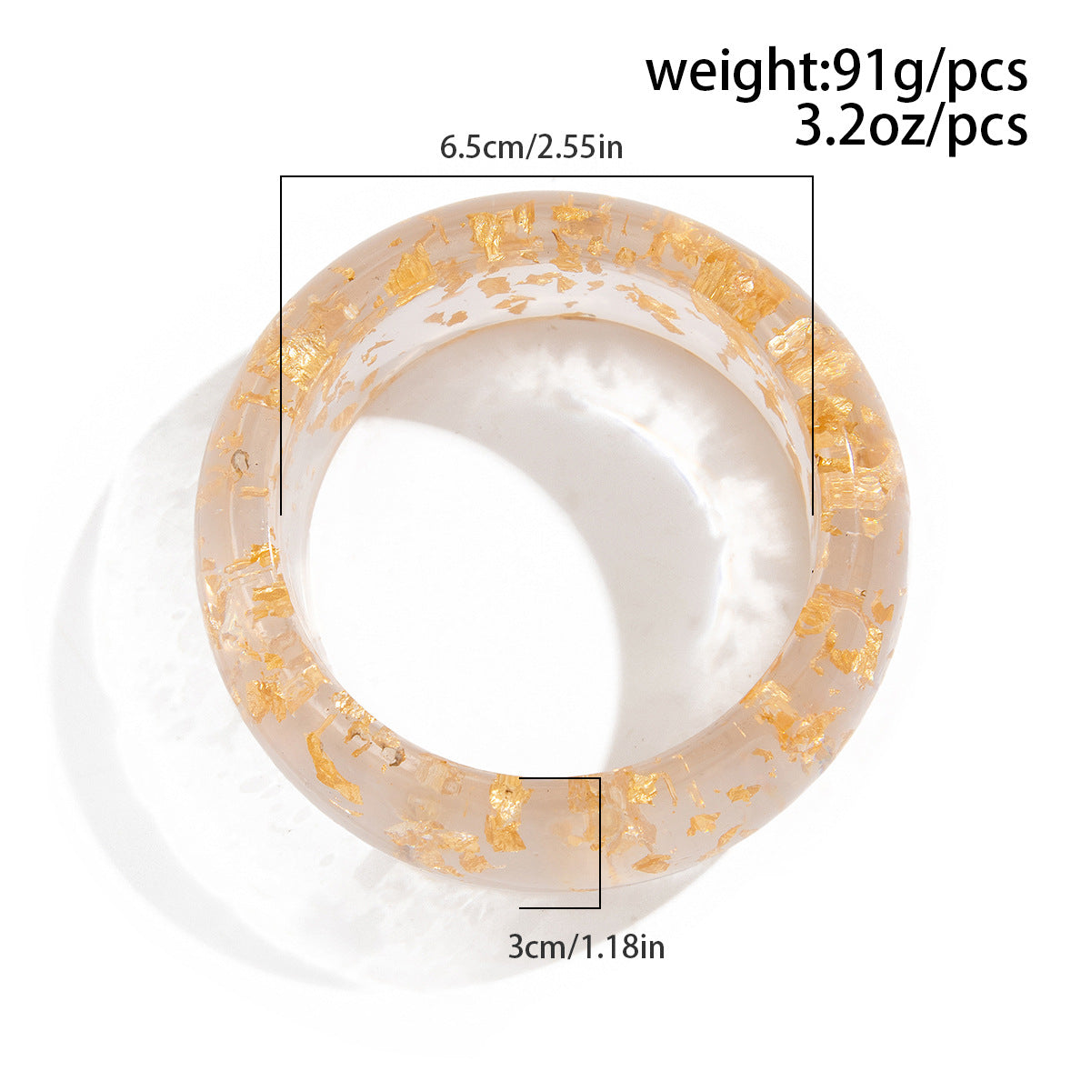 Wide Smooth Steet Acrylic Bracelets