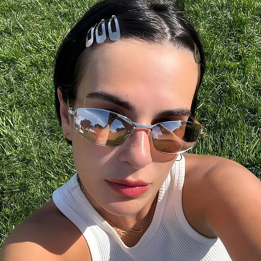 Metal Y2K Trendy Sunglasses Stylish UV400 Protection