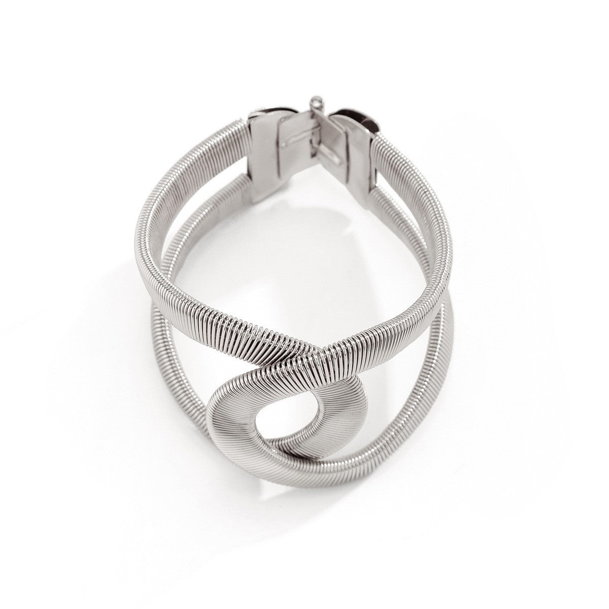 Geometric Metal Knot Open Cuff Bracelet for Women Stylish Commuter