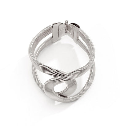 Geometric Metal Knot Open Cuff Bracelet for Women Stylish Commuter