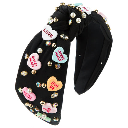 Elegant Heart Shaped Rhinestone Headband for Women